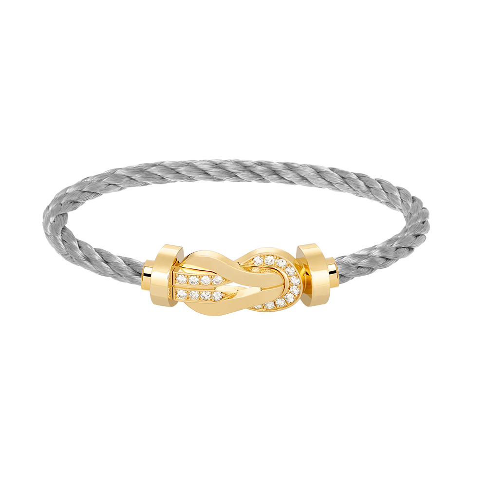 Miro CHANCE LARGE 8 FIGURE BUCKLE HALF DIAMOND BRACELET GOLD