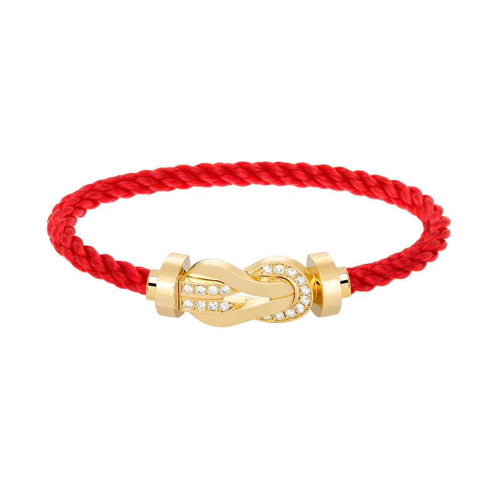 Miro CHANCE LARGE 8 FIGURE BUCKLE HALF DIAMOND BRACELET GOLD