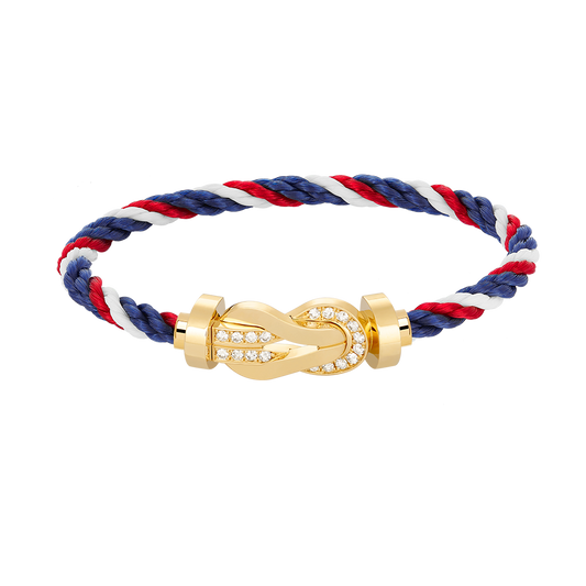 Miro CHANCE LARGE 8 FIGURE BUCKLE HALF DIAMOND BRACELET GOLD