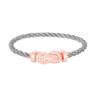 Miro CHANCE LARGE 8 FIGURE BUCKLE HALF DIAMOND BRACELET ROSE GOLD