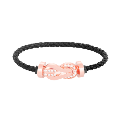 Miro CHANCE LARGE 8 FIGURE BUCKLE HALF DIAMOND BRACELET ROSE GOLD