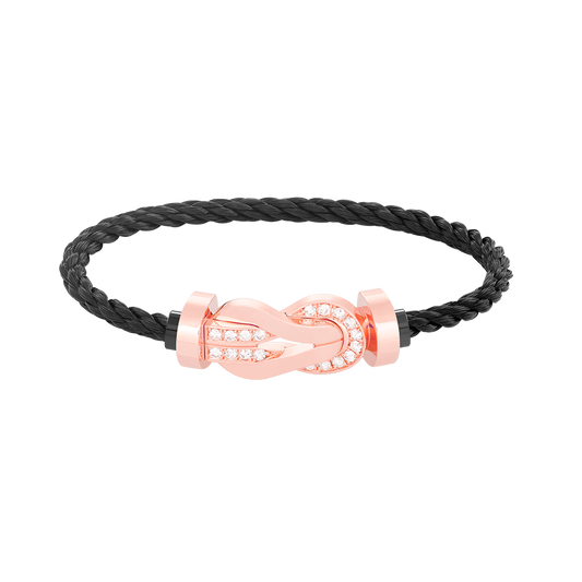Miro CHANCE LARGE 8 FIGURE BUCKLE HALF DIAMOND BRACELET ROSE GOLD