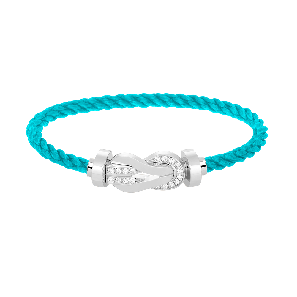 Miro CHANCE LARGE 8 FIGURE BUCKLE HALF DIAMOND BRACELET SILVER