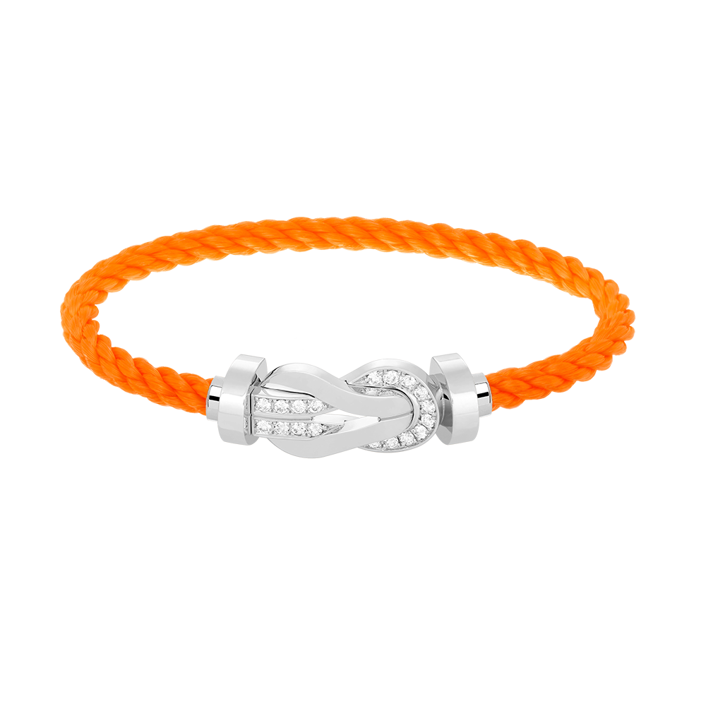 Miro CHANCE LARGE 8 FIGURE BUCKLE HALF DIAMOND BRACELET SILVER