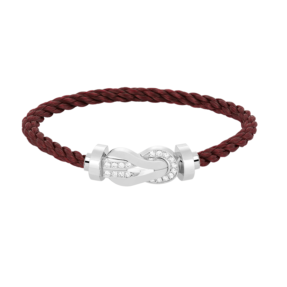 Miro CHANCE LARGE 8 FIGURE BUCKLE HALF DIAMOND BRACELET SILVER