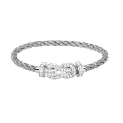 Miro CHANCE LARGE 8 FIGURE BUCKLE FULL DIAMOND BRACELET SILVER