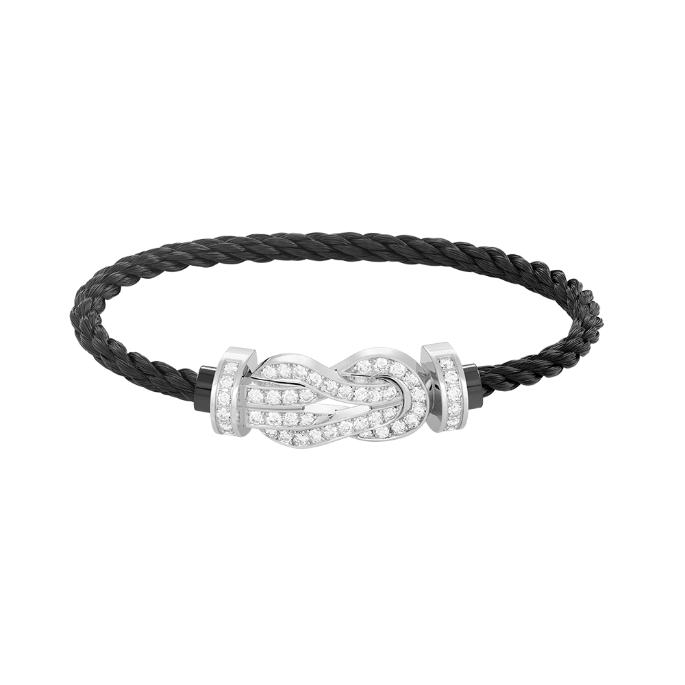 Miro CHANCE LARGE 8 FIGURE BUCKLE FULL DIAMOND BRACELET SILVER