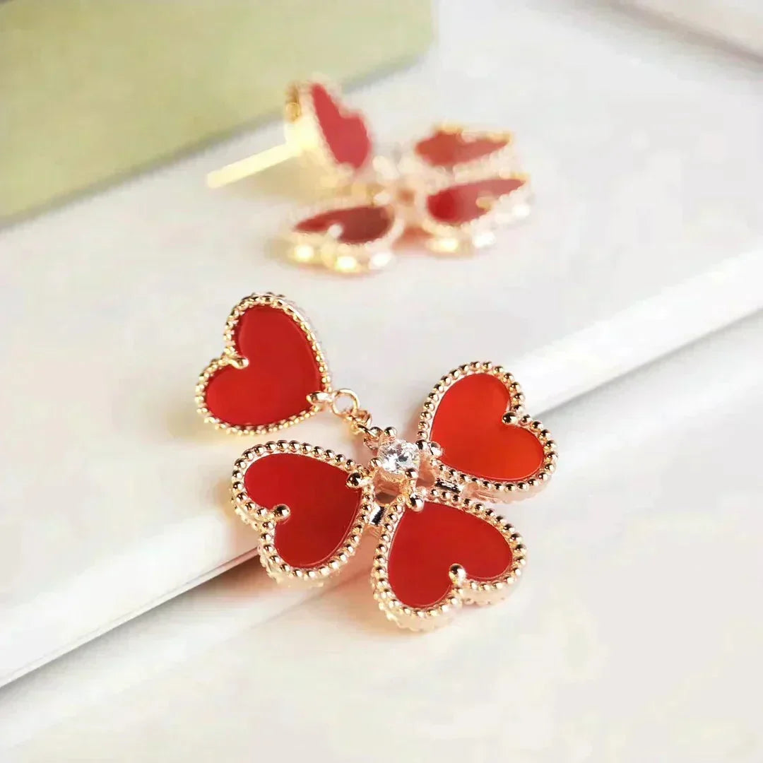 Miro SWEET CLOVER CARNELIAN EARRINGS