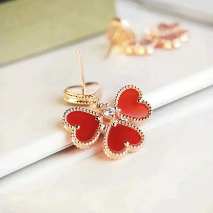 Miro SWEET CLOVER CARNELIAN EARRINGS