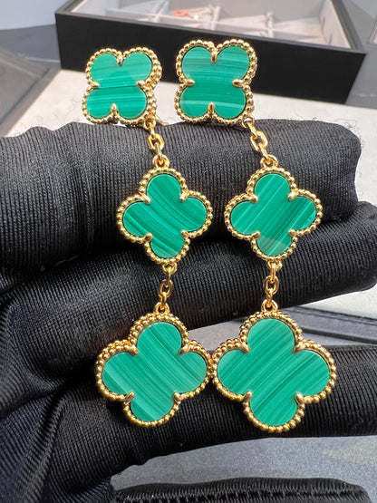 Miro CLOVER MALACHITE 3 MOTIFS GOLD