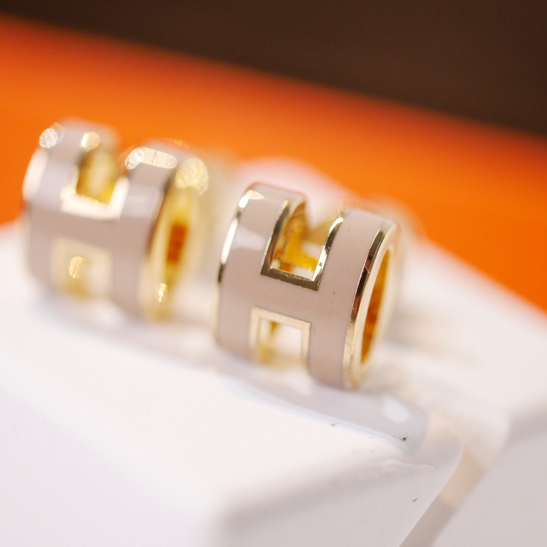 Miro MINI POP H GOLD EARRINGS GREY