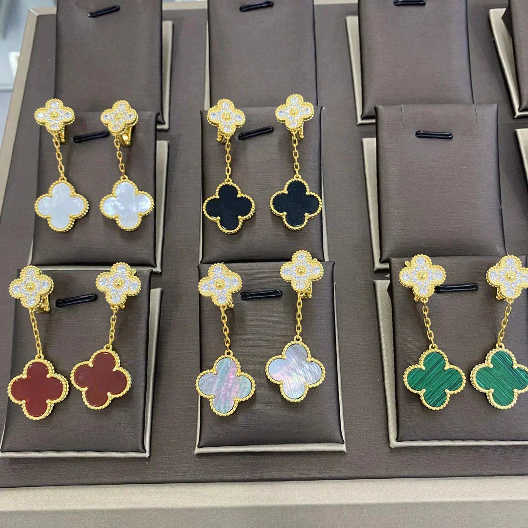 Miro CLOVER  2 MOTIFS  DIAMOND  EARRINGS (MULTIPLE CHOICESç´