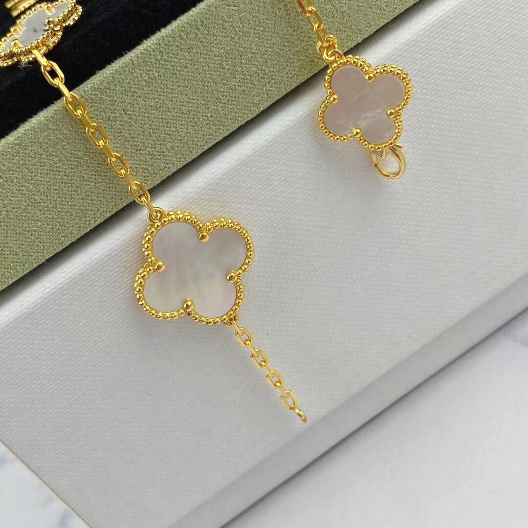 Miro MAGIC CLOVER MOP GOLD BRACELET 5 MOTIFS