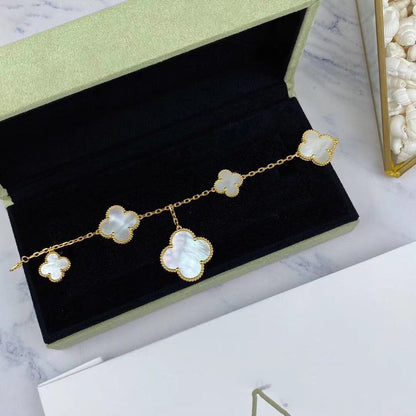 Miro MAGIC CLOVER MOP GOLD BRACELET 5 MOTIFS
