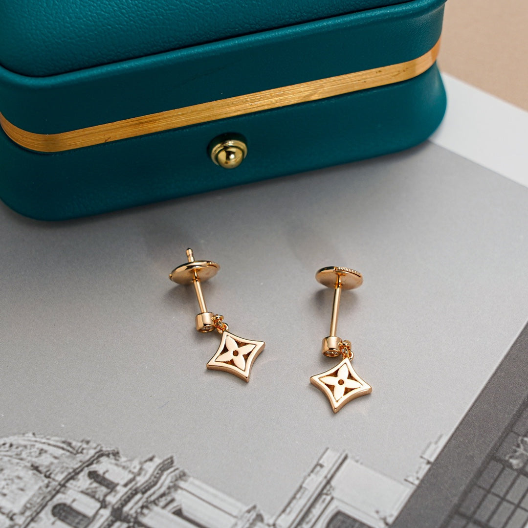 Miro STAR EARRINGS Pink GOLD