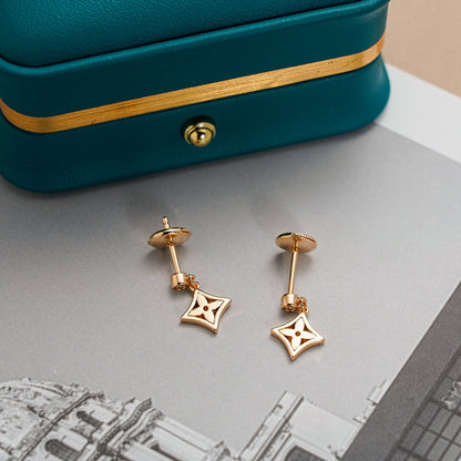 Miro STAR EARRINGS Pink GOLD