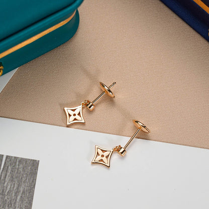 Miro STAR EARRINGS Pink GOLD