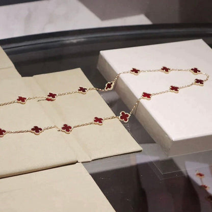 Miro CLOVER 20 MOTIFS CARNELIAN NECKLACE