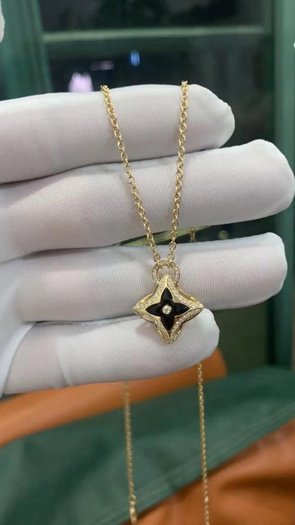 Miro STAR PEDANT PINK GOLD DIAMOND NECKLACE