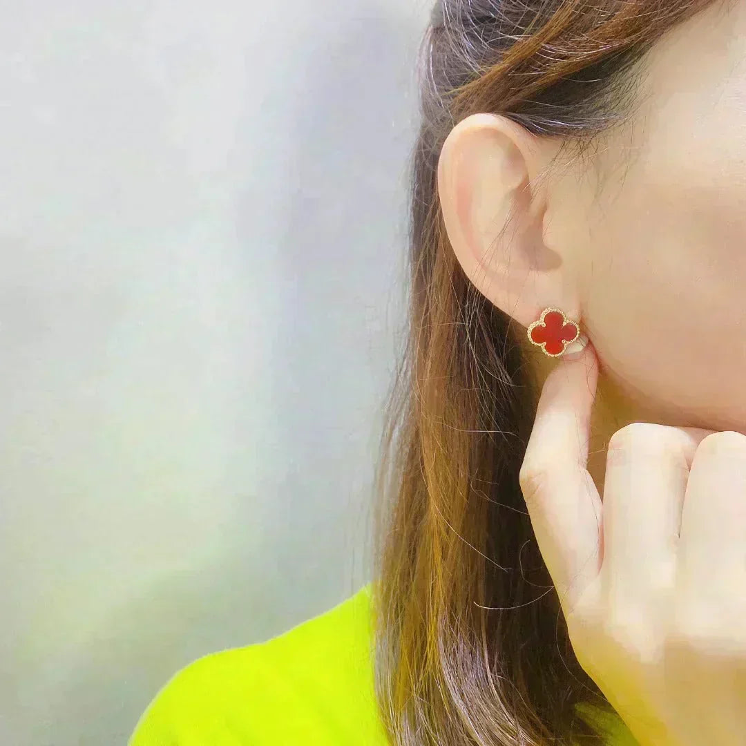 Miro CLOVER MEDIUM 1 MOTIFS CARNELIAN  EARRINGS