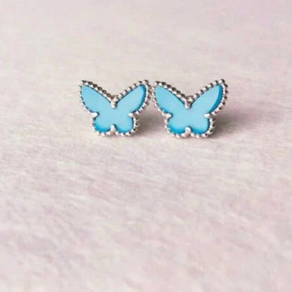 Miro BUTTERFLY TURQUOISE EARRINGS SILVER