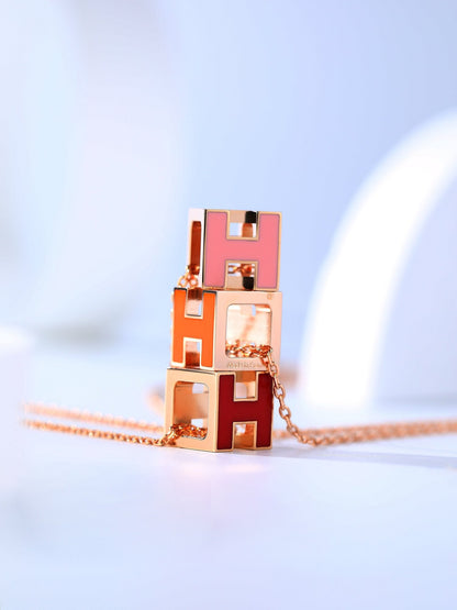 Miro H CAGE ピンクゴールドネックレス