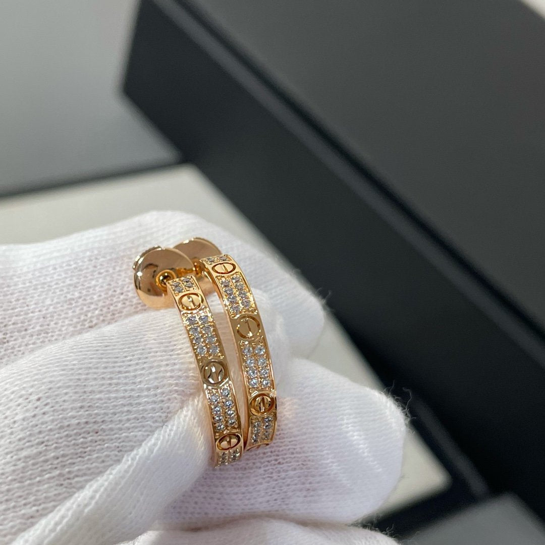 Miro LOVE DIAMOND ピンクゴールド フープピアス