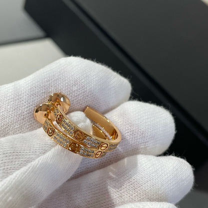 Miro LOVE DIAMOND ピンクゴールド フープピアス