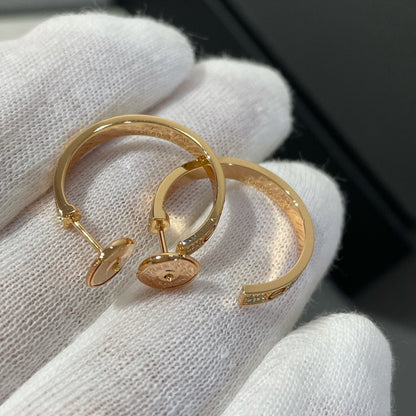Miro LOVE DIAMOND ピンクゴールド フープピアス