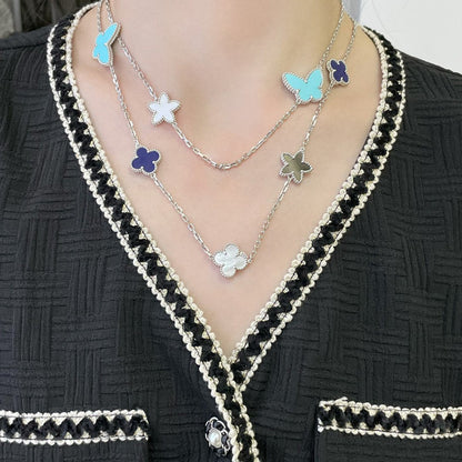 Miro LUCKY CLOVER SILVER 11 MOTIF NECKLACE