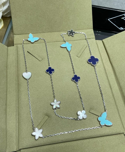 Miro LUCKY CLOVER SILVER 11 MOTIF NECKLACE