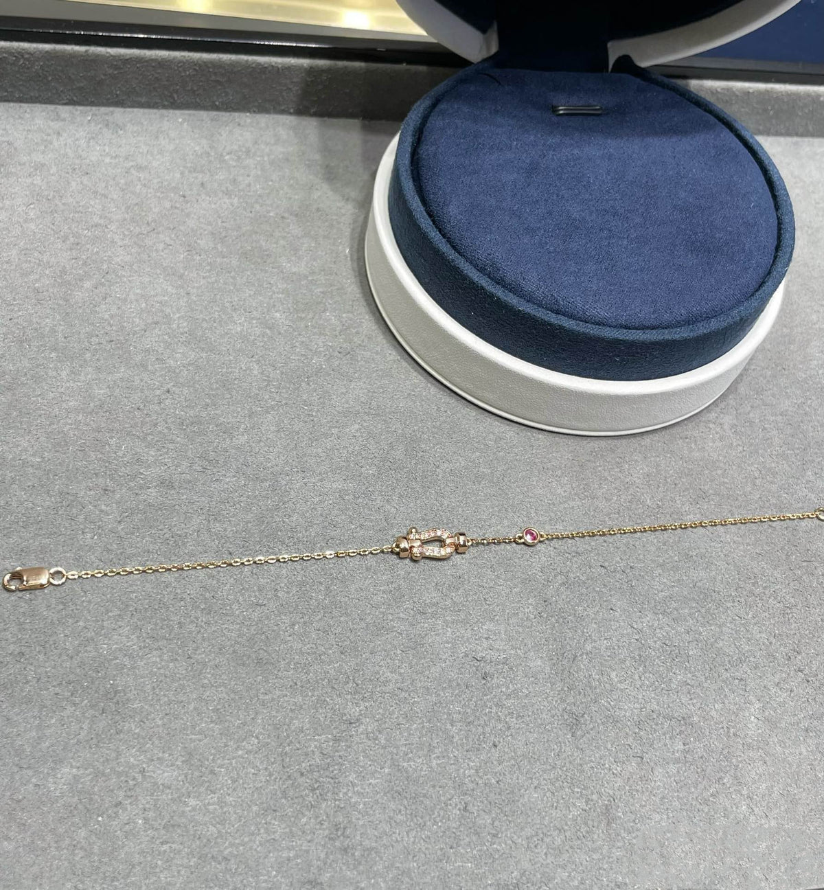 Miro FORCE 10 DIAMOND CHAIN LINK PINK GOLD BRACELET