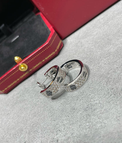 Miro LOVE セラミックダイヤモンドパヴェシルバーイヤリング