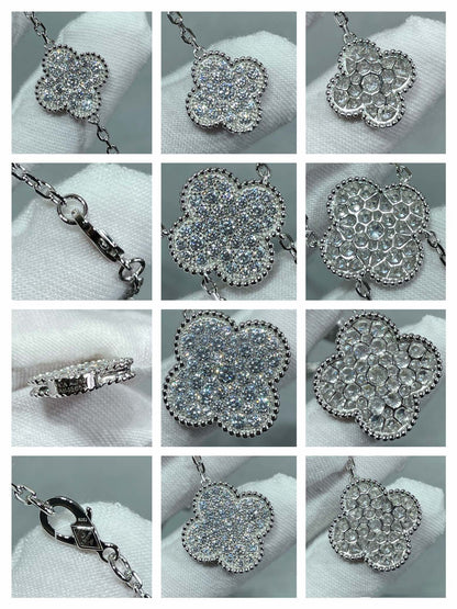 Miro CLOVER 6 MOTIF DIAMOND PAVED NECKLACE