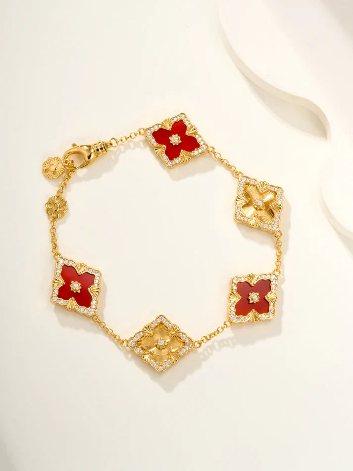 [Miro]B.C.L ENAMELED Five-Flower Bracelet£¨Various Colors) BIG SIZE
