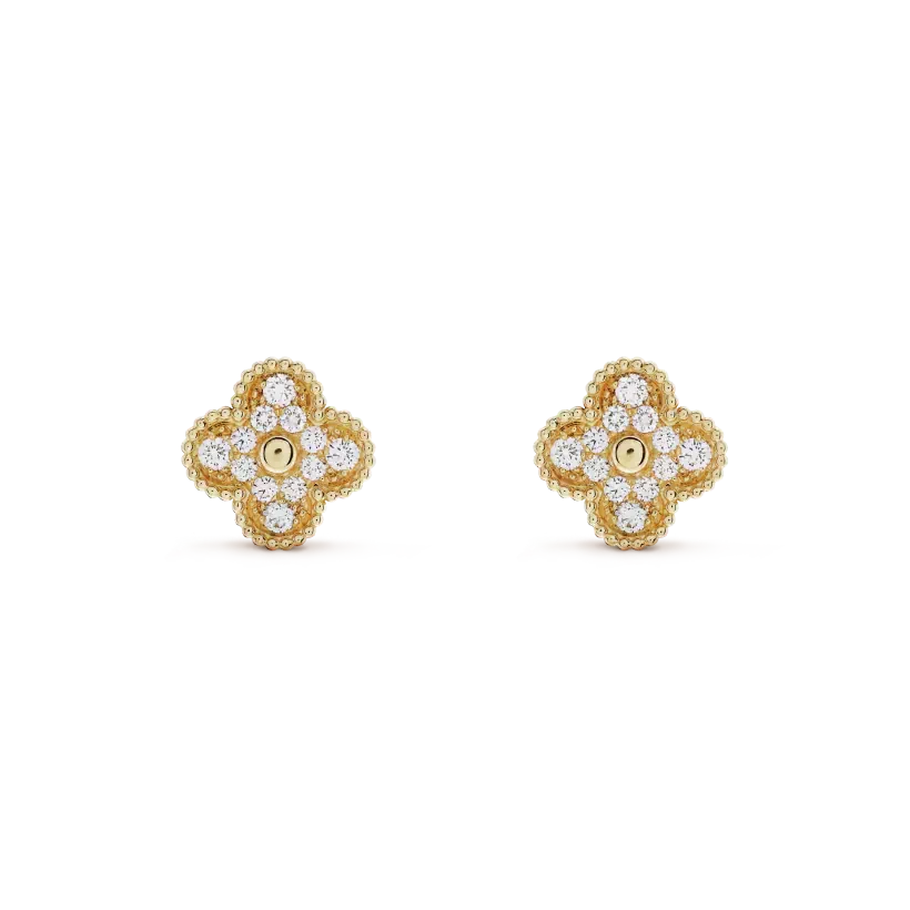 Miro CLOVER MEDIUM 1 MOTIFS FUll DIAMOND EARRINGS