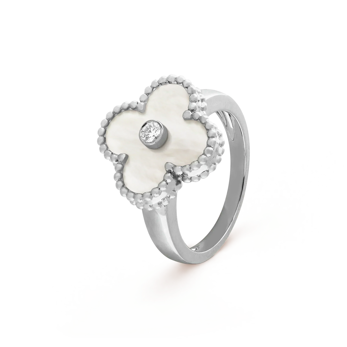 Miro CLOVER SILVER MOP DIAMOND RING