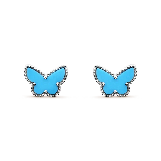 Miro BUTTERFLY TURQUOISE EARRINGS SILVER