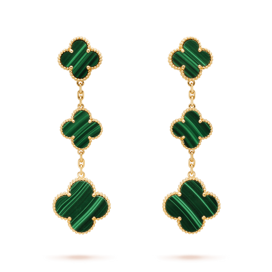 Miro CLOVER MALACHITE 3 MOTIFS GOLD