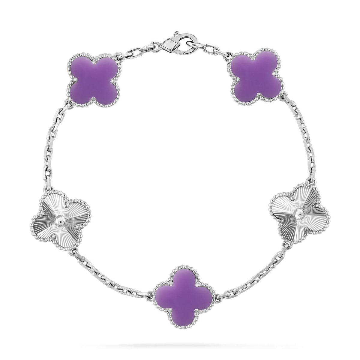 [Miro ]New CLOVER 5 MOTIF LIGHT PURPLE BRACELET COLLECTION