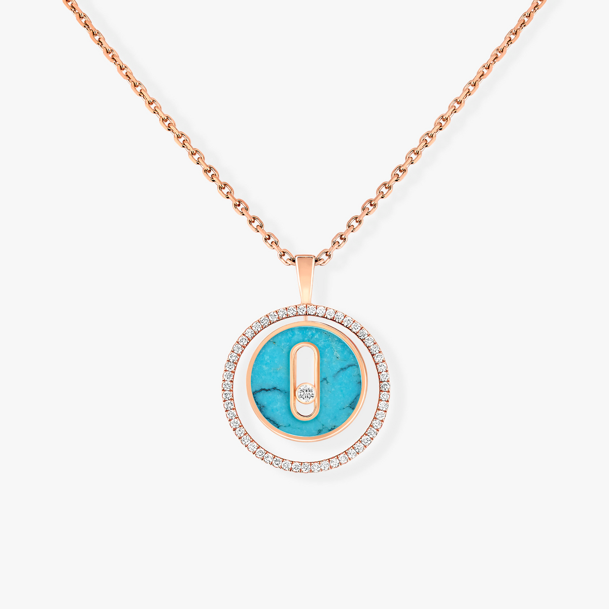[Miro ]Miro  MOVE 1 DIAMOND TURQUOISE PINK GOLD DIAMOND NECKLACE