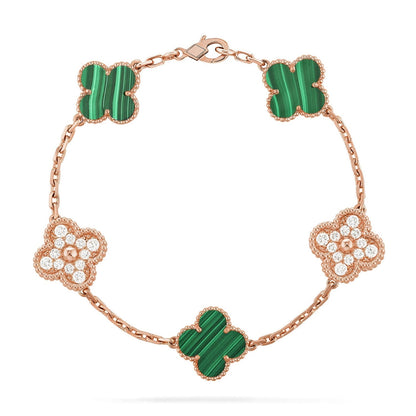 [Miro ]New  CLOVER 5 MOTIF MALACHITE BRACELET COLLECTION
