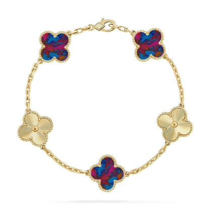 [Miro ]New CLOVER 5 MOTIF COLOR GEMSTONES BRACELET COLLECTION