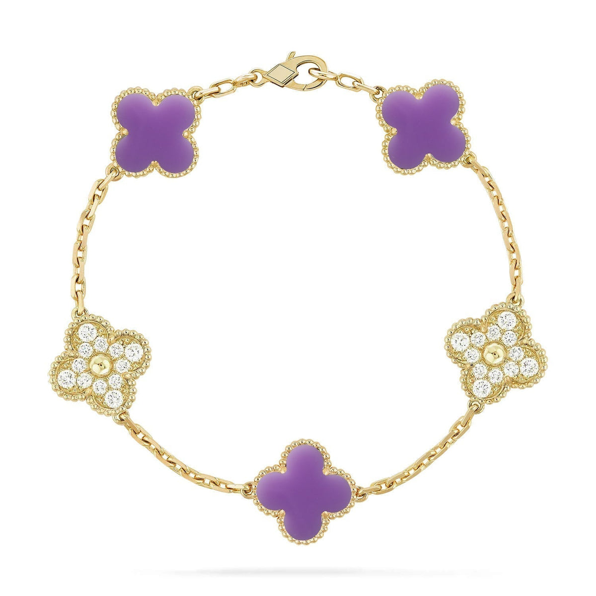 [Miro ]New CLOVER 5 MOTIF LIGHT PURPLE BRACELET COLLECTION