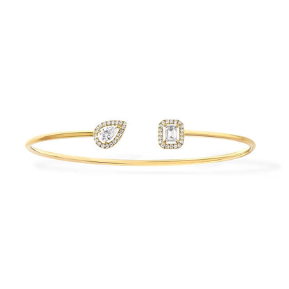 [Miro ]JONC FLEX MY TWIN TOI & MOI SILVER DIAMOND BRACELET