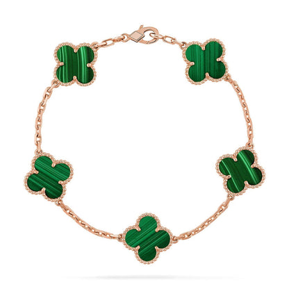 [Miro ]New  CLOVER 5 MOTIF MALACHITE BRACELET COLLECTION