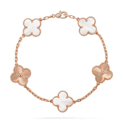 [Miro ]New CLOVER WHITE PEARL MOP 5 MOTIF BRACELET COLLECTION