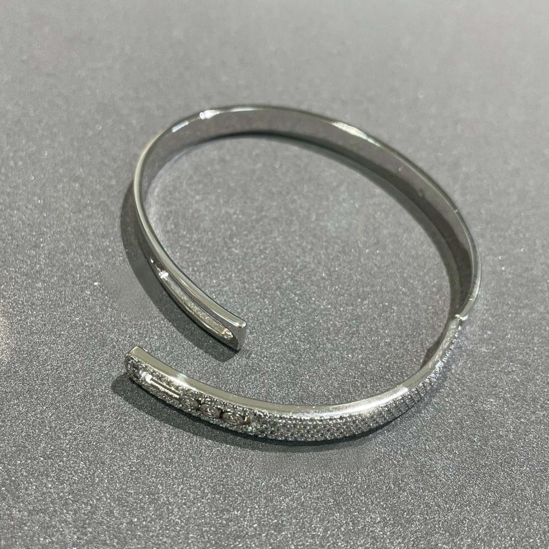 [Miro ]Move Noa Rose Gold Pavé Diamond Bangle Bracelet