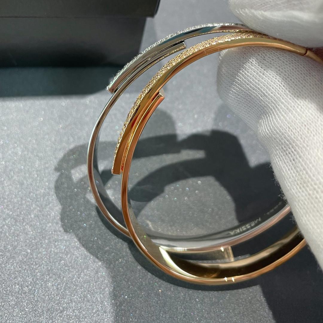 [Miro ]Move Noa Rose Gold Pavé Diamond Bangle Bracelet