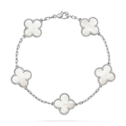 [Miro ]New CLOVER WHITE PEARL MOP 5 MOTIF BRACELET COLLECTION
